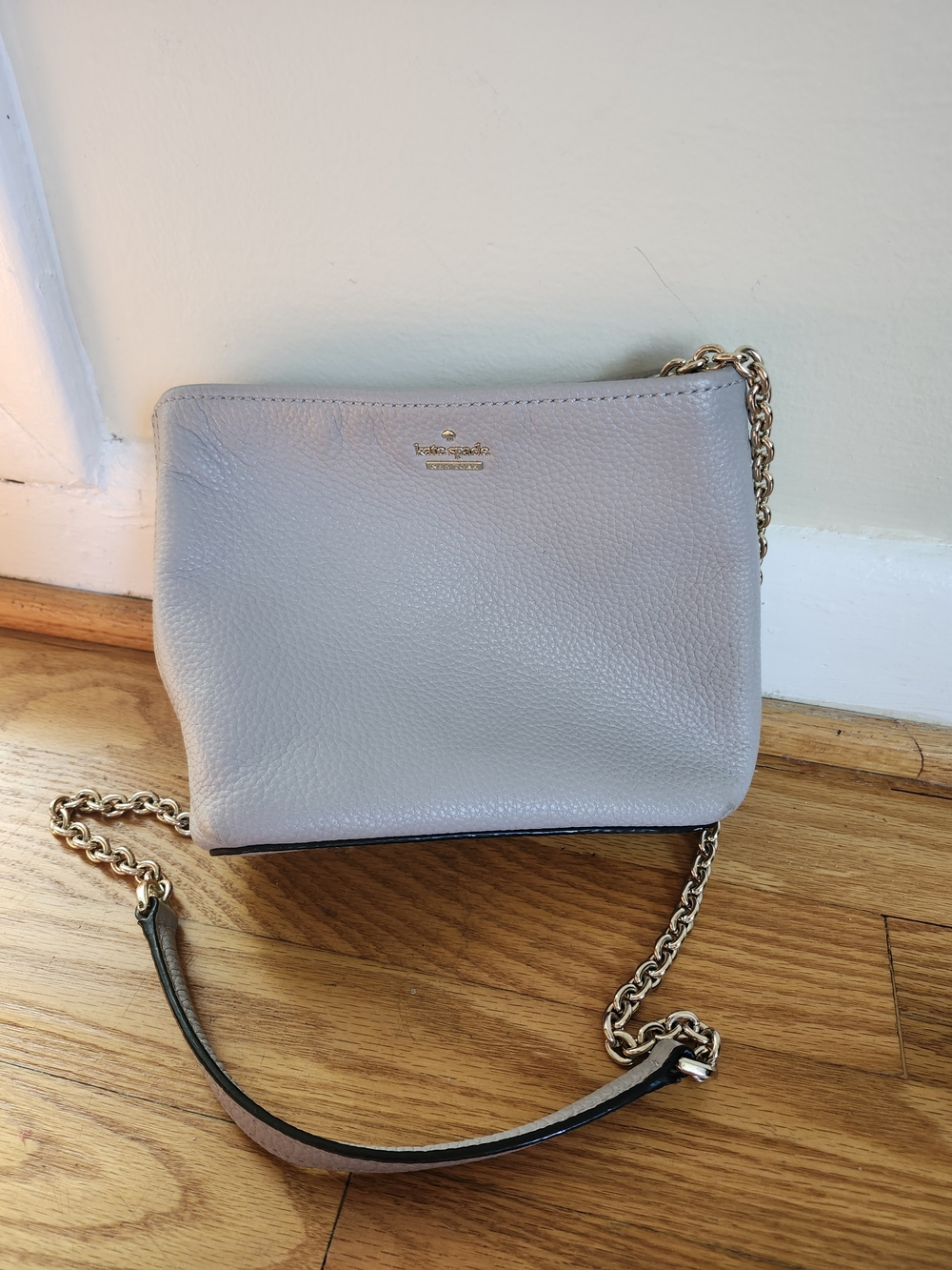 kate spade Pale Gray Leather Crossbody Bag
